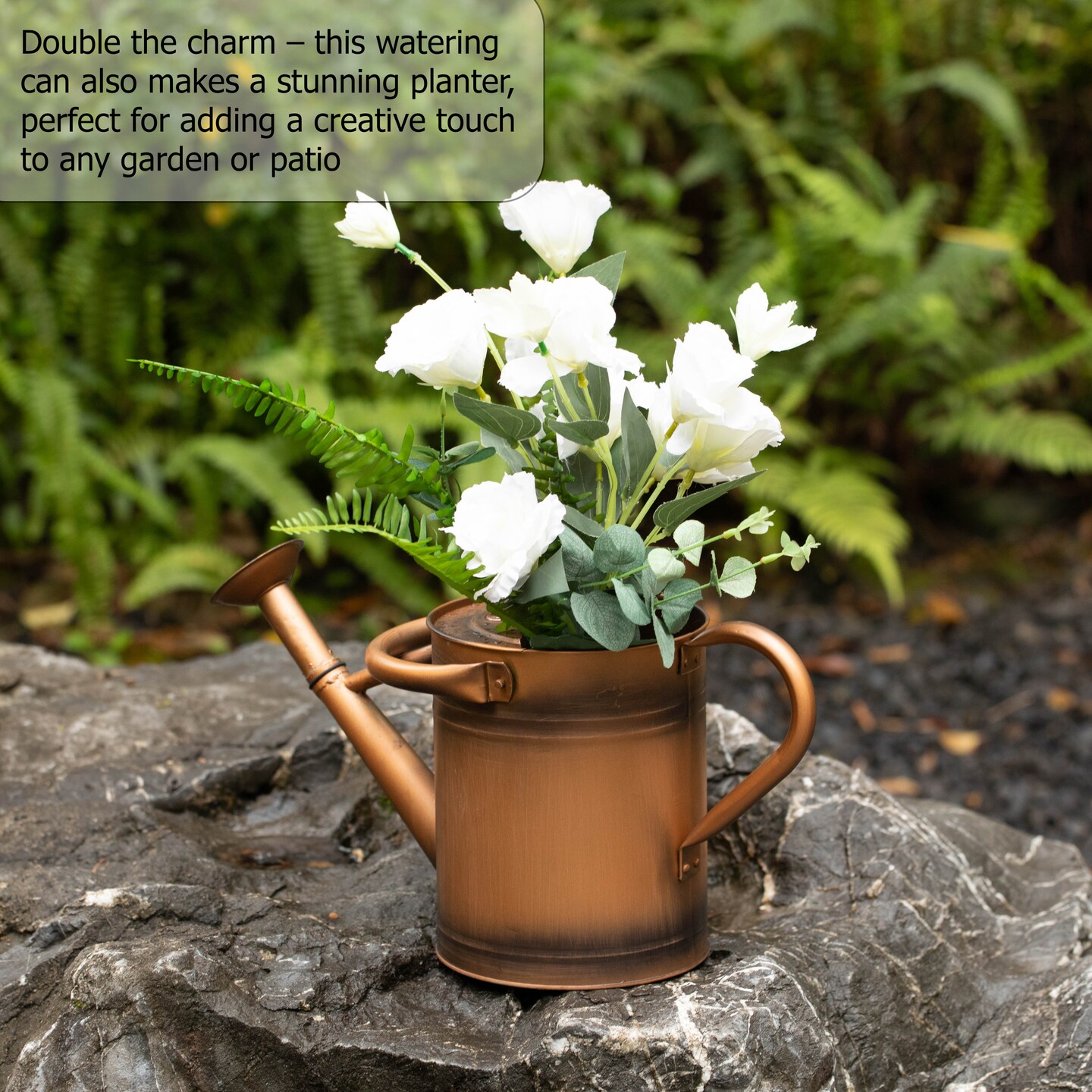Gardenised 1 Gallon Galvanized Metal Watering Can with Removable Long Spout & Sprinkler Head for Indoor & Outdoor Use Ideal for Garden Flowers Potted Plants Houseplants Modern Home Accessories