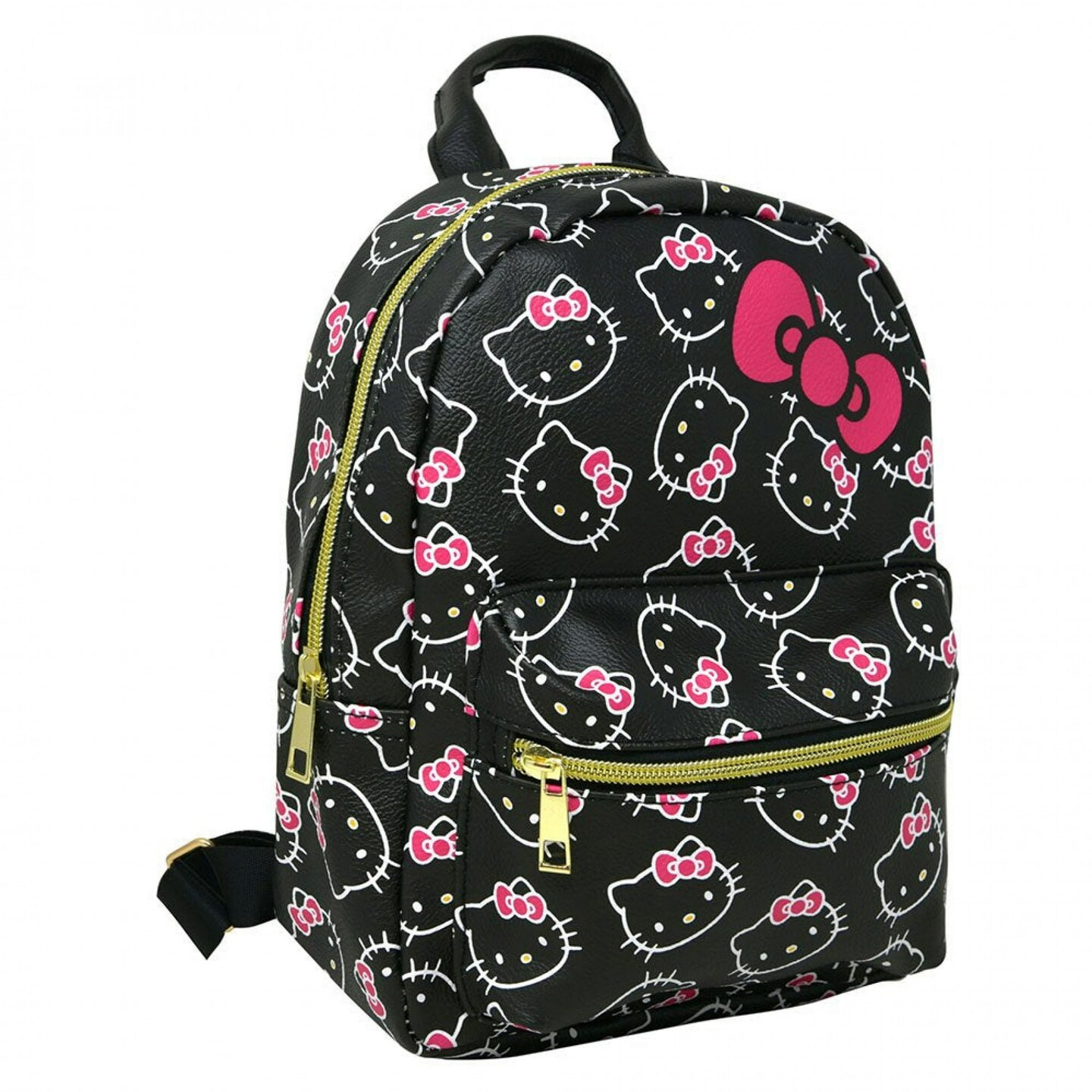 Hello Kitty Teen Bows All Over Print Polyester Mini Backpack, Black