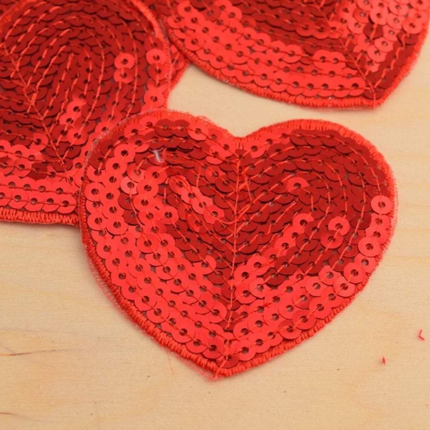 2 Pieces 3" Sequin Heart Iron On Patches for Denim Jackets Accessories Crafts