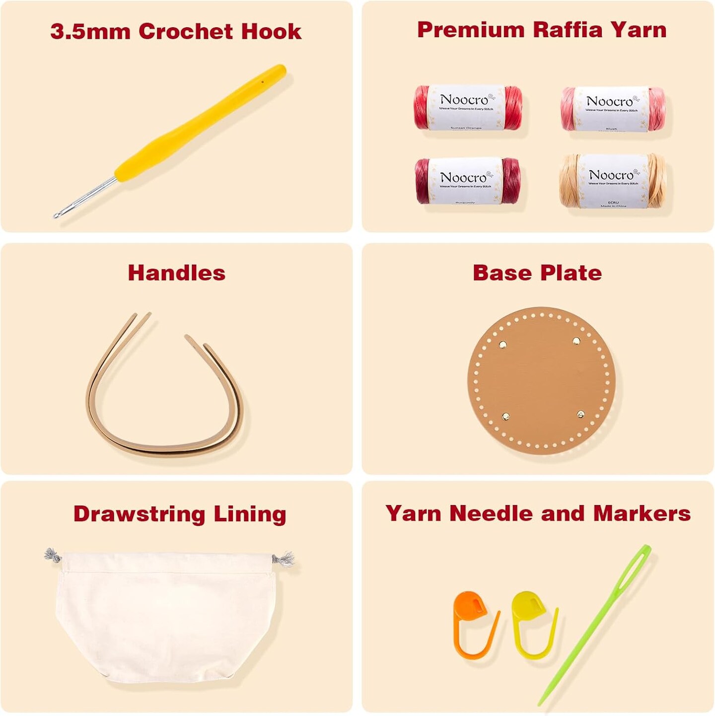 Crochet Kit - Floral Raffia Bucket Bag (Rosy Bloom) 7.95 x 7.95 x 7.5 inches