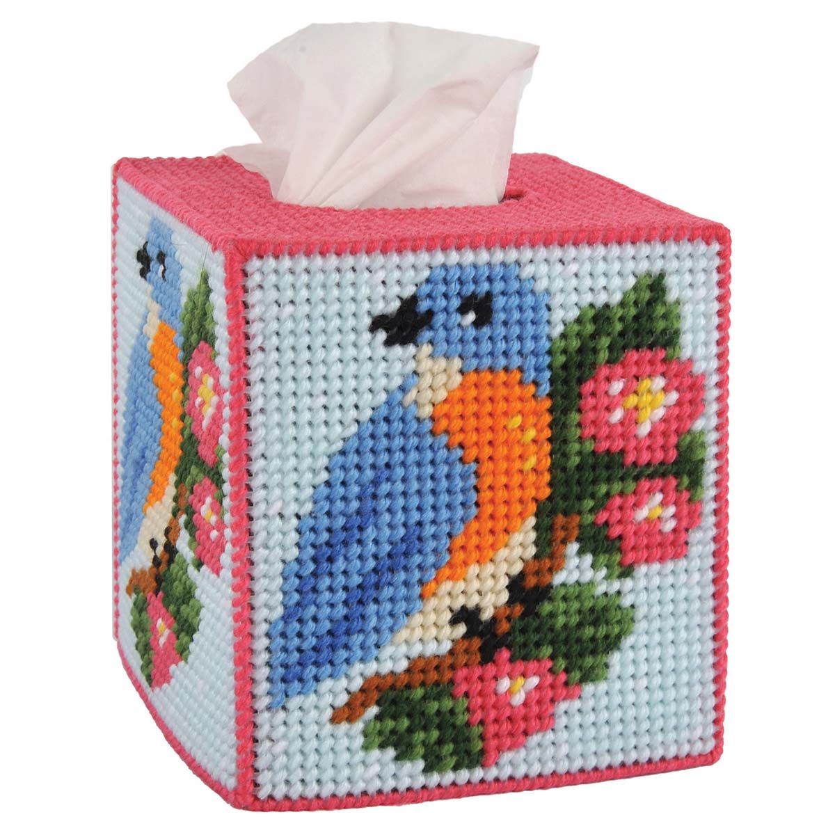 Herrschners  Morning Bluebird Tissue Box Plastic Canvas Kit