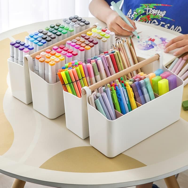 Large Plastic Portable Caddy with Handle, Storage Organizer Bin