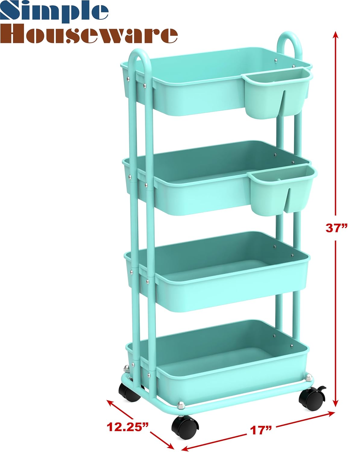 4-Tier Multifunctional Rolling Utility Cart