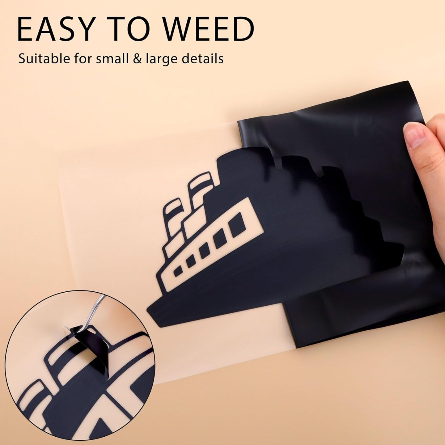 Black Iron on Vinyl 12Inch by 20ft Roll HTV Heat Transfer Vinyl for T-Shirt