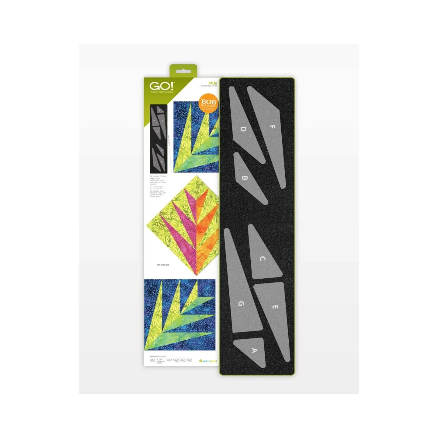 AccuQuilt GO! Palm 8" Finished Quilt Block Die for Fabric Cutting