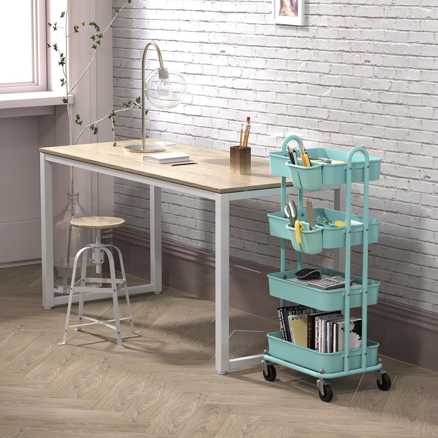 4-Tier Multifunctional Rolling Utility Cart