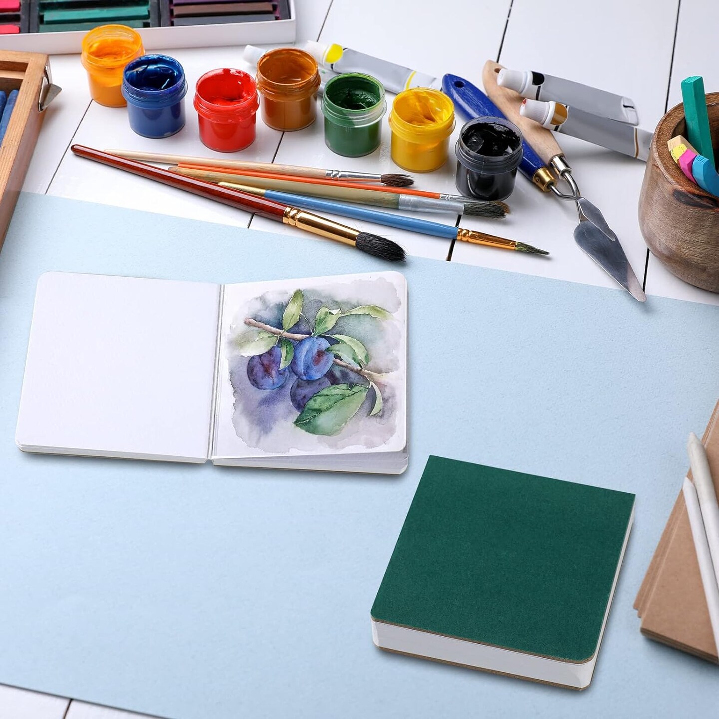 3 Pcs Mini Watercolor Sketchbook (Retro Colors) 3.9 x 3.9 inches