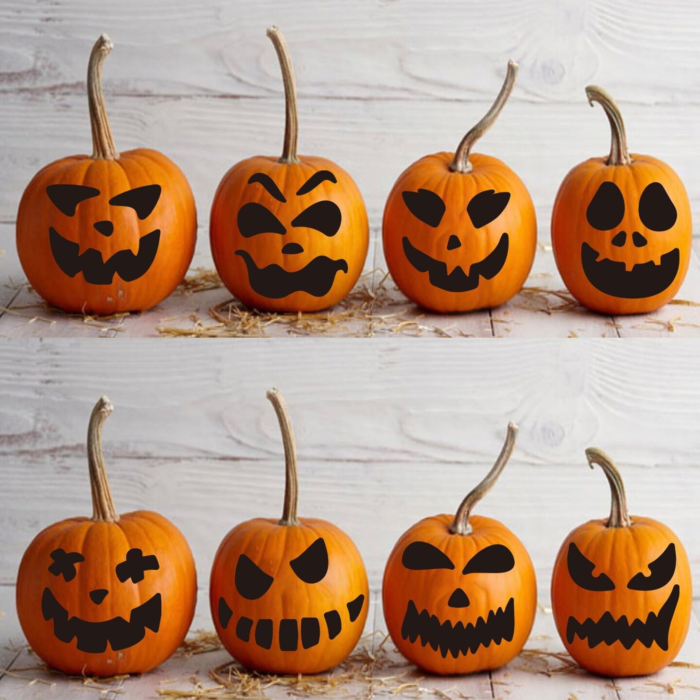 35 Pack Pumpkin Decorating Stickers (Black) 14 x 11 x 0.39 inches