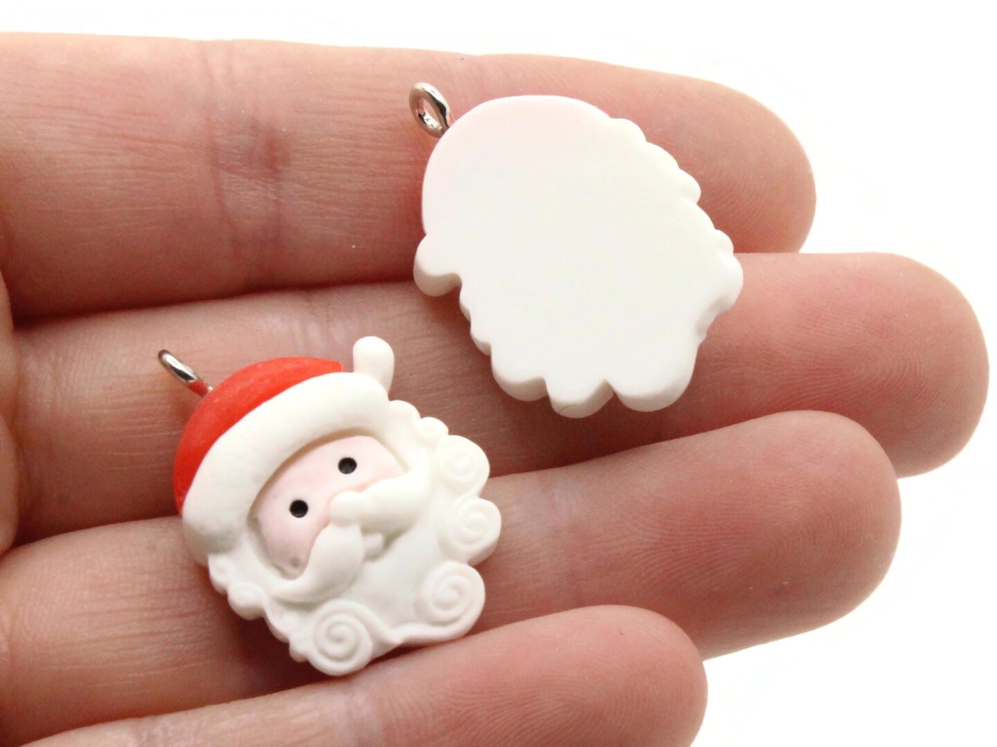 2 33mm Santa Claus Charms Miniature Cute Resin Christmas Charms