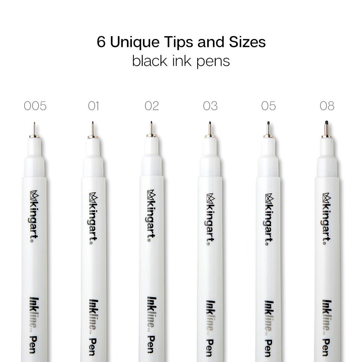 KINGART&#xAE; Inkline&#x2122; Fine Line Pen Set, 6  pc