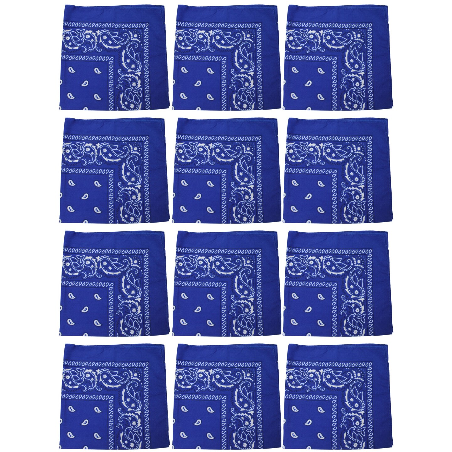 12 Pack Paisley Design Polyester Bandanas Great for Events, Crafts, Wear