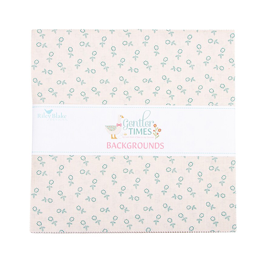 Gentler Times Backgrounds 10&#x22; Square Pack (Layer Cake / 10&#x22; Stacker) by Lori Holt for Riley Blake (10-16470B-42)