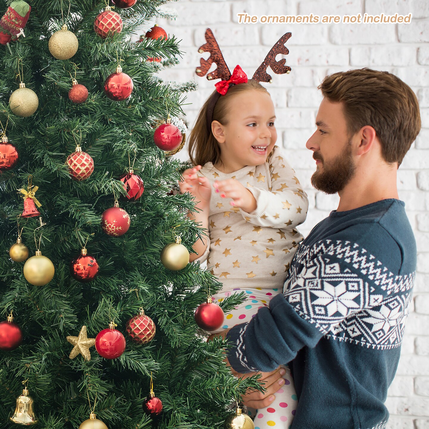 Costway 6FT/7FT Pre-Lit Hinged Christmas Tree with 260/350 Multi-Color Lights &#x26; 3-Minute Quick Shape No Fluffing Required