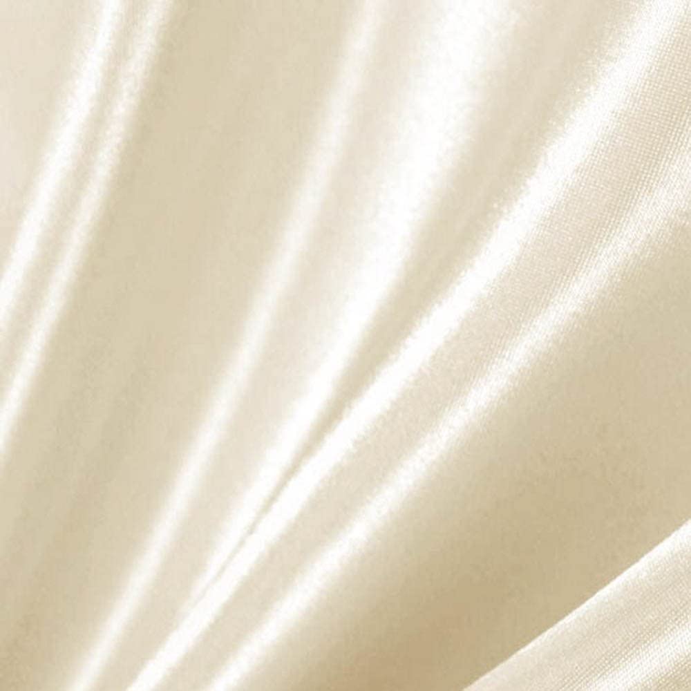 1 Yard Ivory Stretch Charmeuse Fabric 60″ Inch Wide 95% Polyester, 5% Spandex