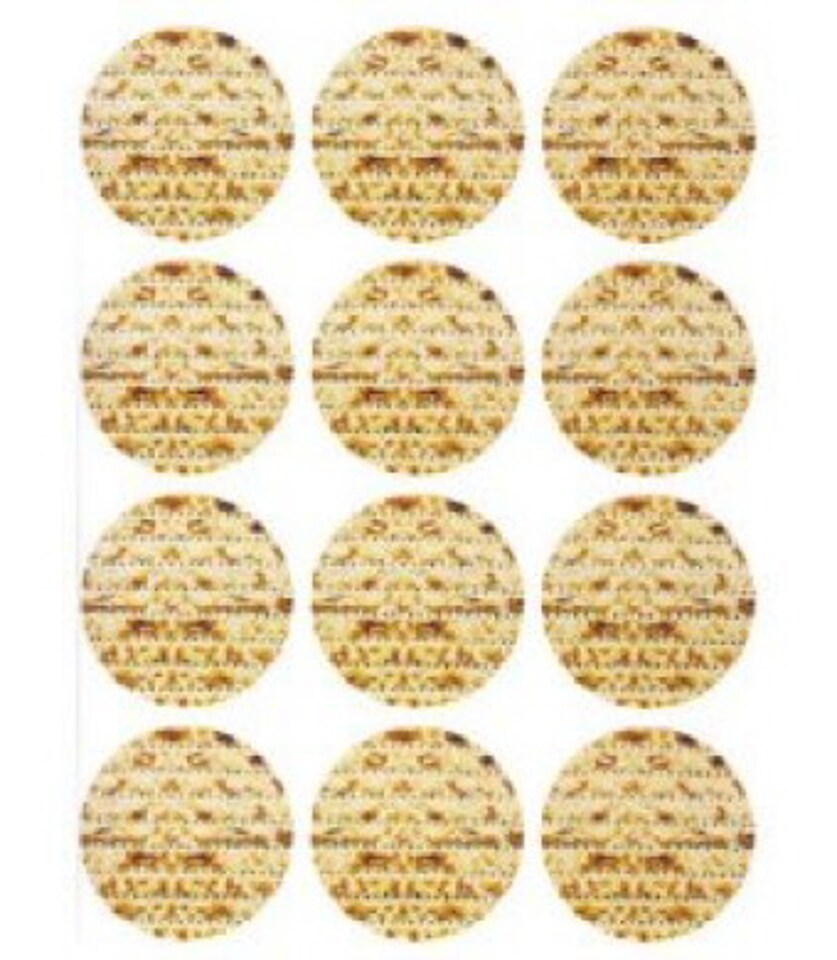 Passover Matzah Stickers 1.5" Round – 120 or 240 Pack – Pesach Classroom Craft & Seder Activity Stickers