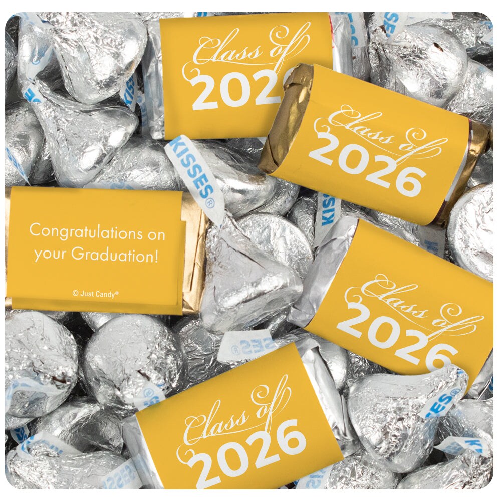 496 Pcs Maroon Graduation Class of 2026 Candy - Maroon Wrapped Miniatures and Silver Kisses For Party Favors, Goodie Bags, Dessert Tables And More (6 lbs)