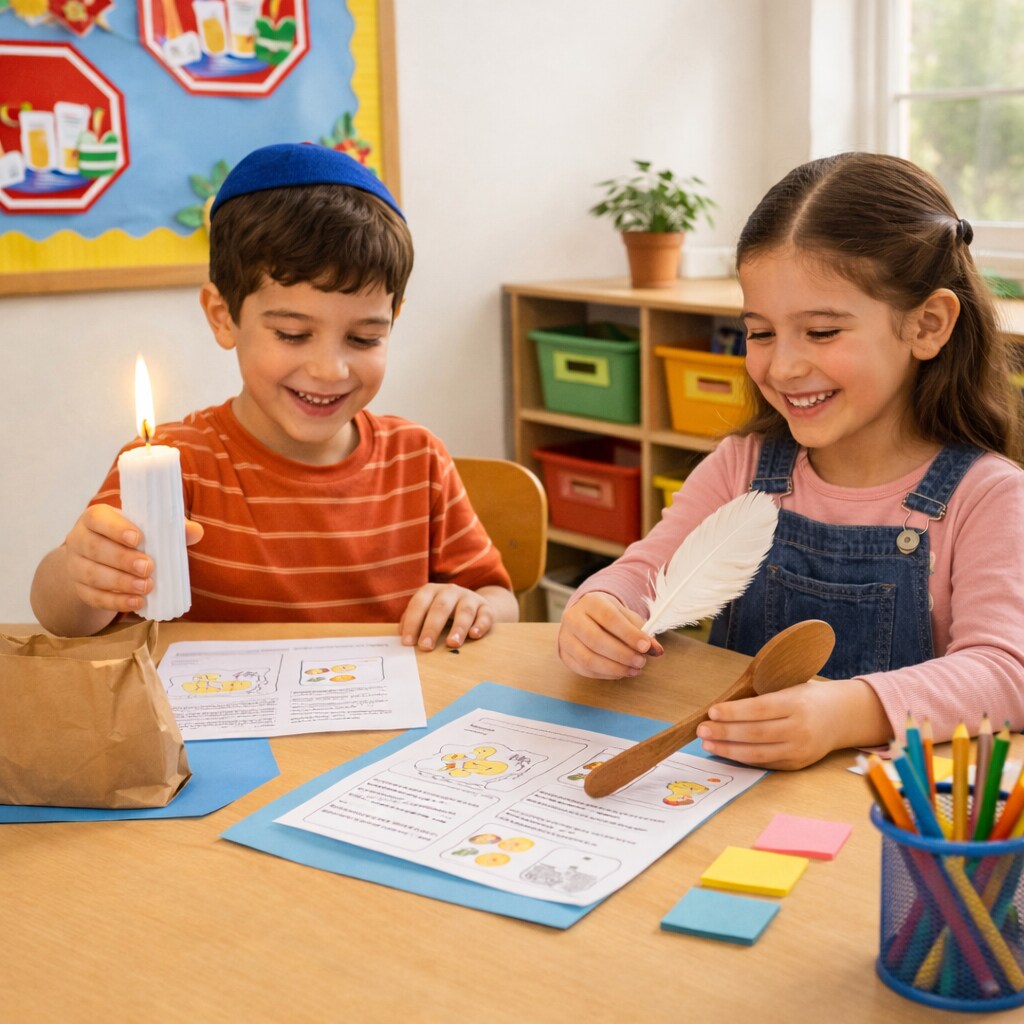 Bedikas Chometz Set 20 Pack | Passover Chametz Search Kit with Candle, Feather & Wooden Spoon | Pesach Tradition Supplies for Home & Classroom