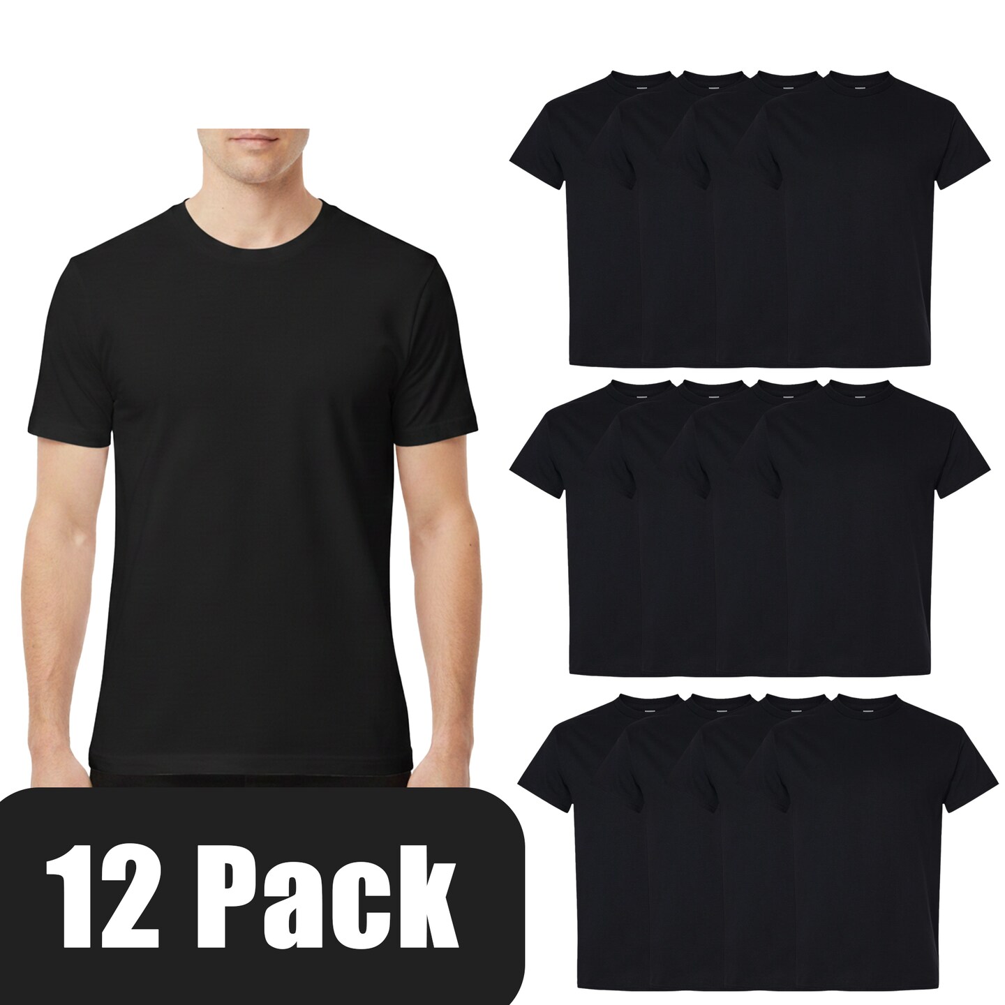 Gildan Unisex Heavy Cotton Tee 5000, 100% U.S. Cotton Shirt for DIY Projects, Pack of 12