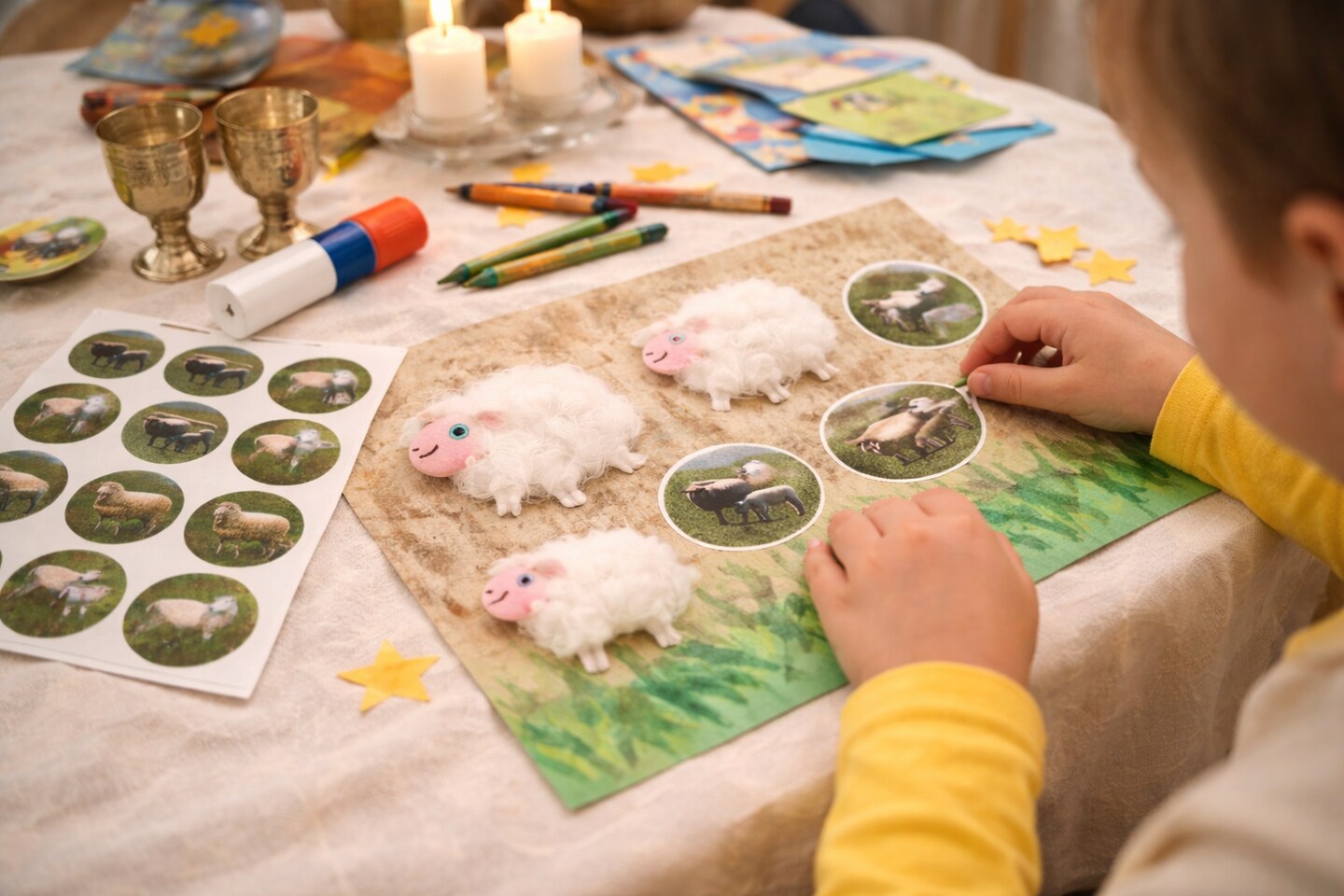 Round Sheep Stickers 1.5" – Farm Animal Circle Stickers – Classroom Reward & Craft Stickers – 10 Pack