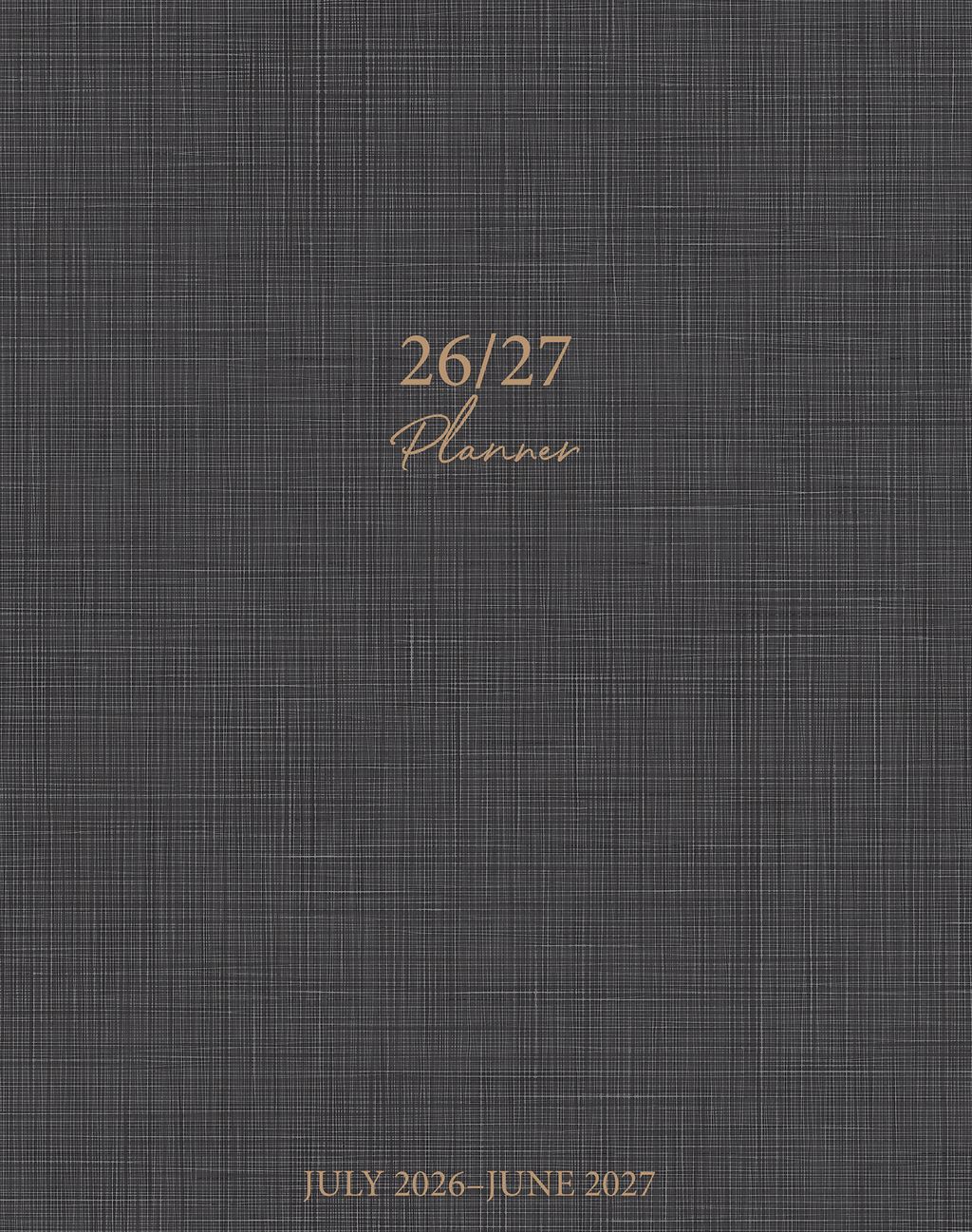 Graphite Grid Academic Year July 2026 - June 2027 7.5" x 9.5" Booklet Monthly Planner