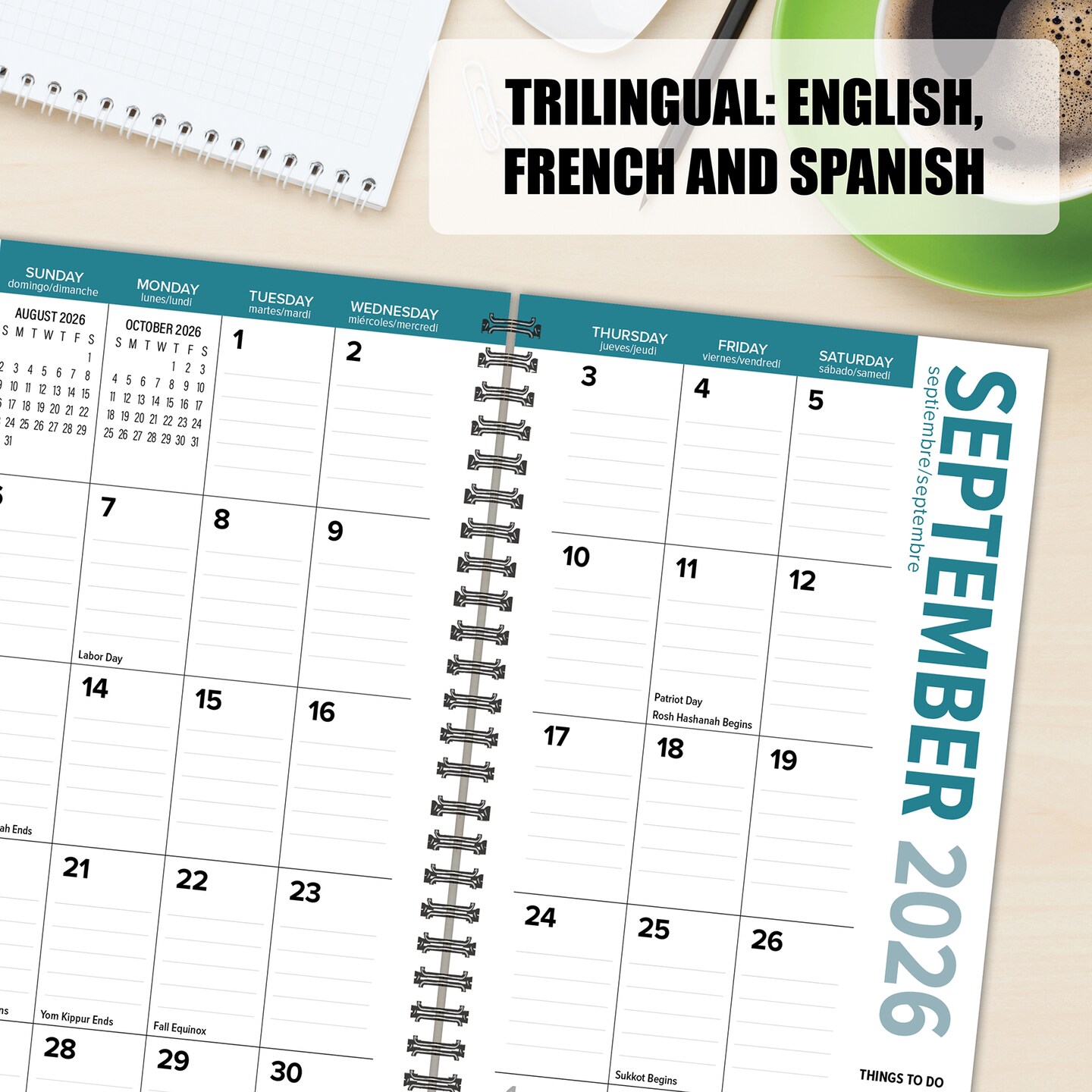 Wild Garden Glow Academic Year July 2026 - June 2027 3.5" x 6.5" Softcover Weekly Spiral Planner