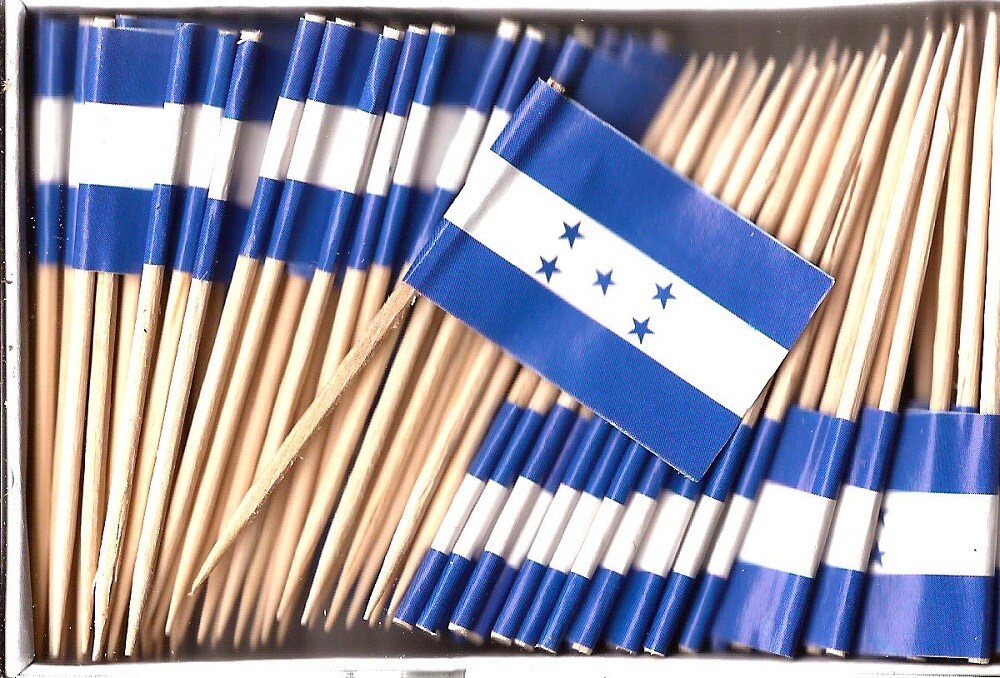 100 Honduras Toothpick Flags, 100 Cupcake Flag Toothpicks or Cocktail Picks