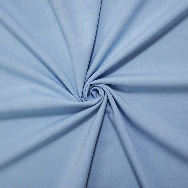Pastel Blue Poly Rayon Spandex Stretch Solid Woven Suiting Fabric By the Yard
