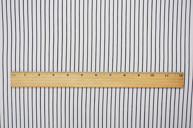Black-White Rayon Stripe Printed Challis Woven Fabric By the Yard