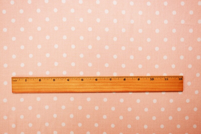 Peach-White Rayon Dot Printed Momie Crepe Woven Fabric By the Yard