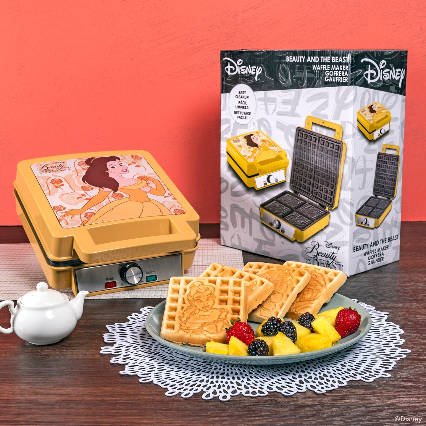 Uncanny Brands Disney Beauty and the Beast Deluxe Waffler