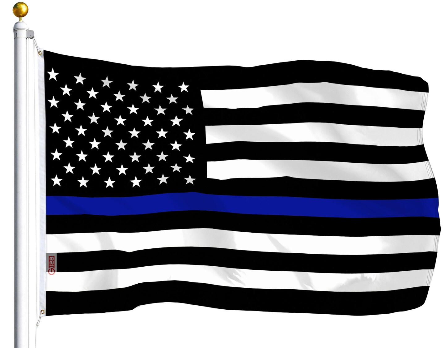 G128 Combo Pack: USA American Flag 3x5 Ft 75D Printed Stars &#x26; Thin Blue Line Flag 3x5 Ft 75D Printed