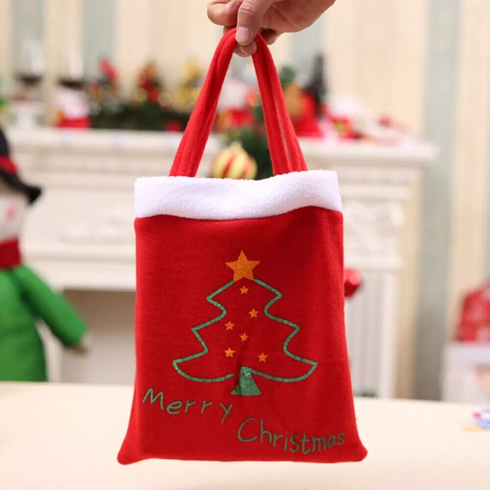 5Pcs Santa Pants Christmas Tree Elves Elk Candy Bag Storage Bottle Bag Kit