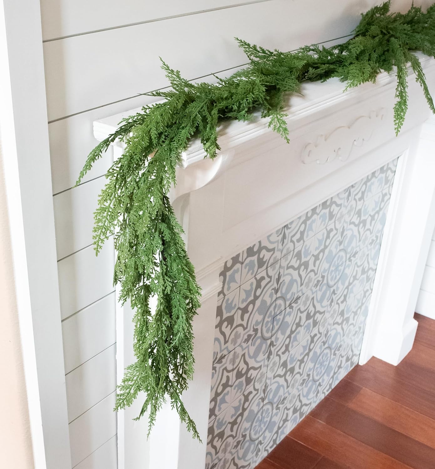 72&#x22; Faux Cedar Christmas Garland - Realistic, 6ft Cedar for Mantle &#x26; Stairs