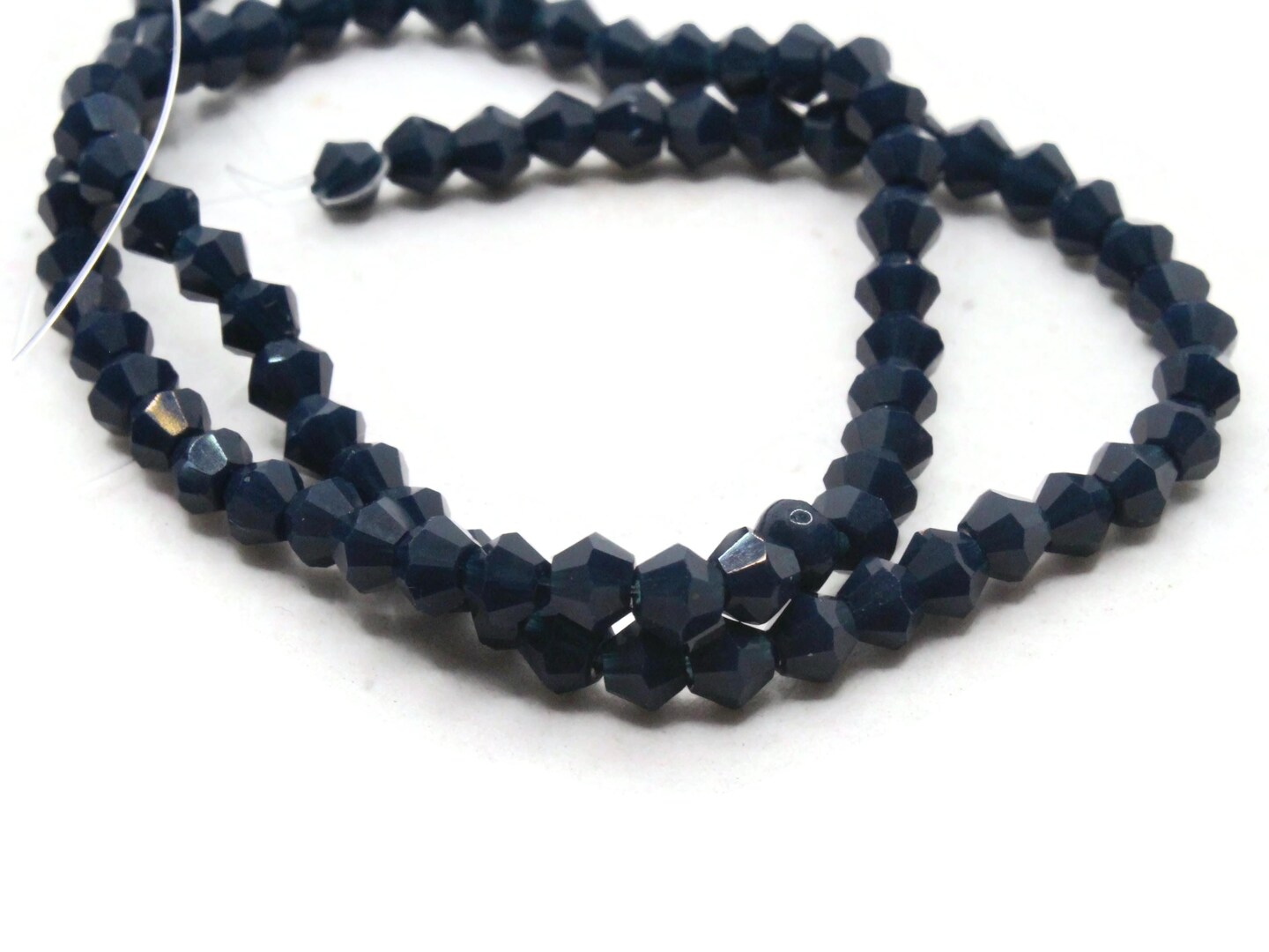 80 4mm Navy Blue Glass Faceted Bicone Beads
