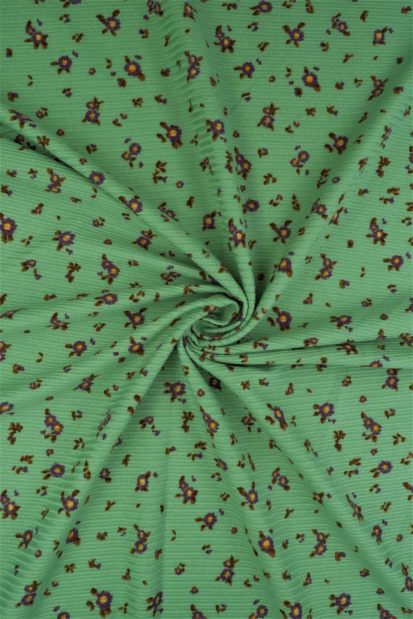 1 Yard Mint Ditsy Floral 4X2 Yummy Rib Knit Fabric Soft Stretch 58/60 Inches Wide