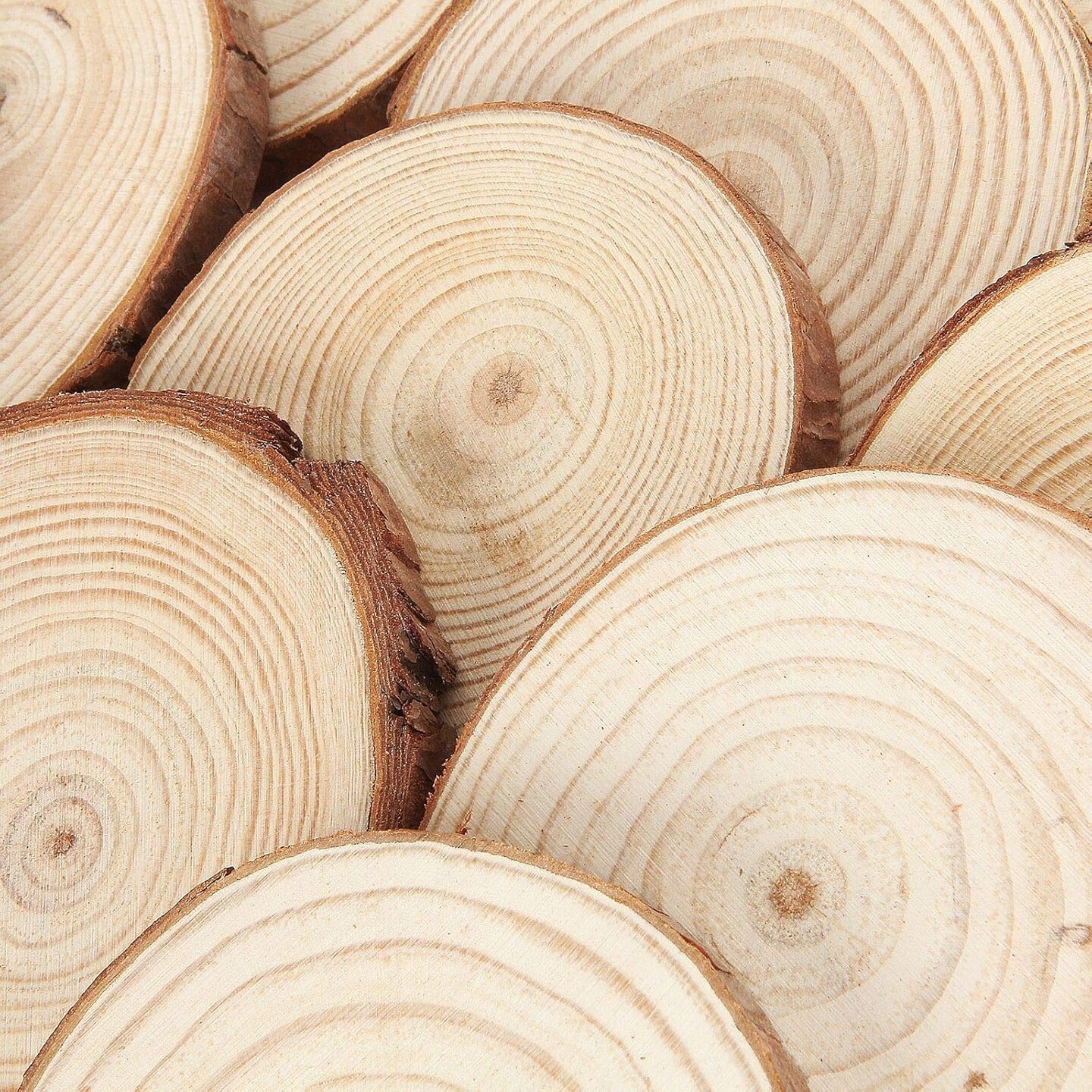 50 Pcs Natural Wood Slices 4 Inches