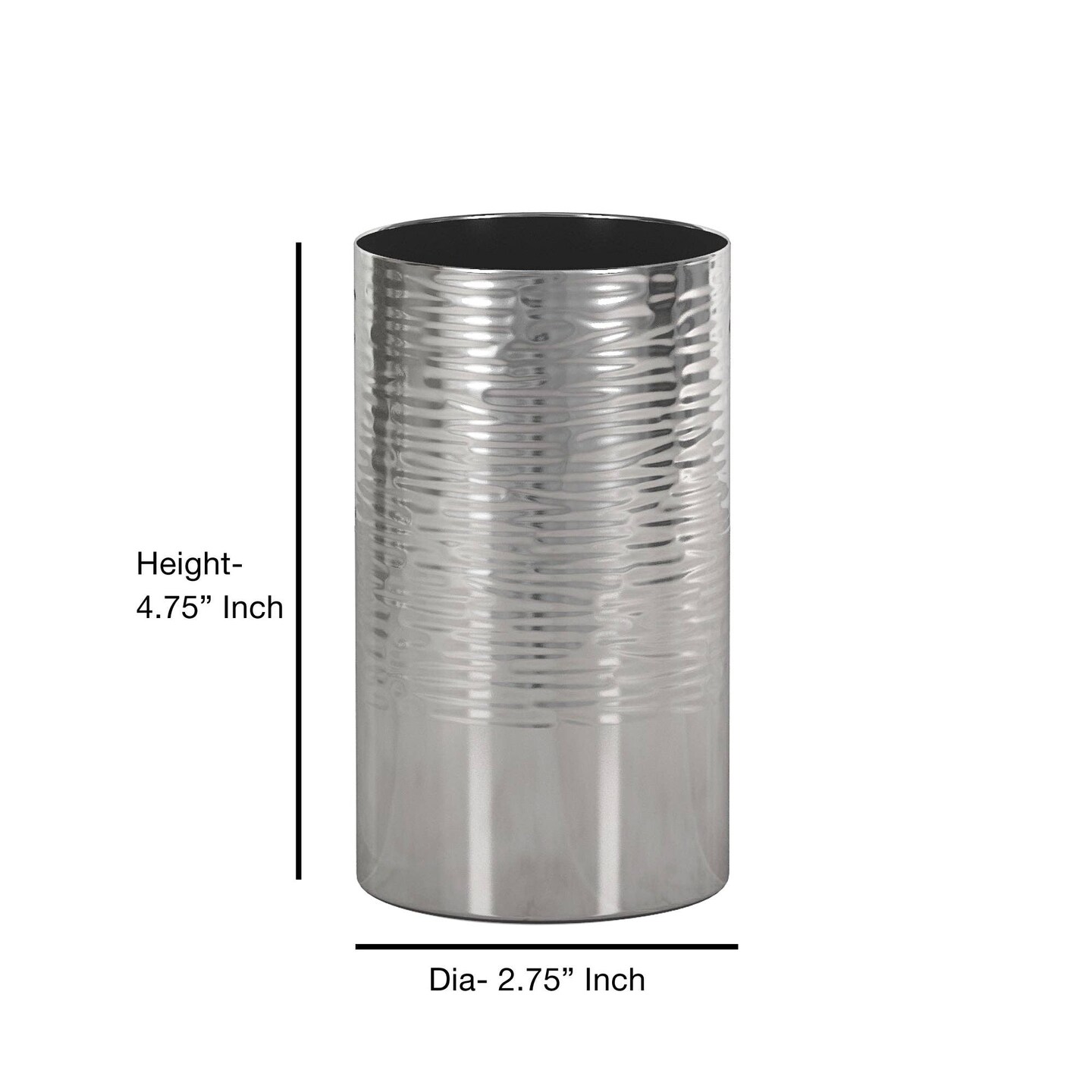 Stainless Steel Bathroom Tumbler Cup | Decorative Rinse Cup,Drinking Glass,Toothbrush & Makeup Brush Holder for Vanity Countertops,Sink & Desk | Shiny/Hammered Finish