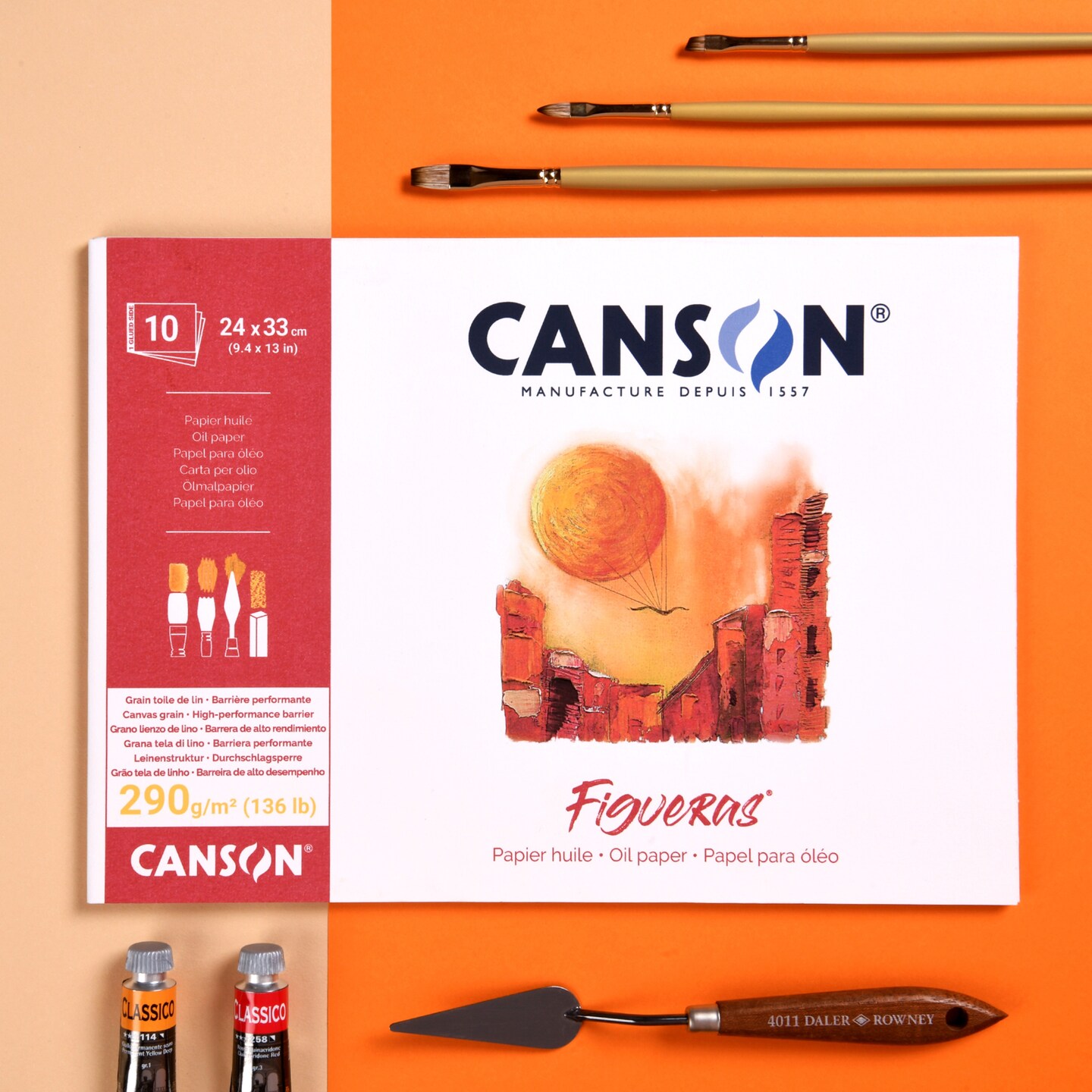 Canson Aritst Series Canva Paper Pad 12"X16"-Fold Over, 10 Sheets