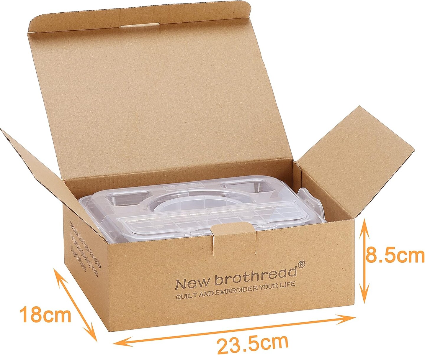 New brothread 1 Layer Stackable Clear Storage Box/Organizer for Holding 20 Spools Home Embroidery & Sewing Thread (Spool Size Requirement: Height≤2.2"/5.6CM; Width≤1.69"/4.3CM)