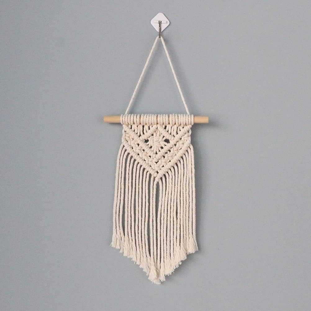 Macrame Wall Hanging Woven Tapestry Bohemian Style Macrame Hanging Decoration for Home Bedroom Livingroom Dorm Room Decoration, 14.6&#x22;x6.3&#x22;