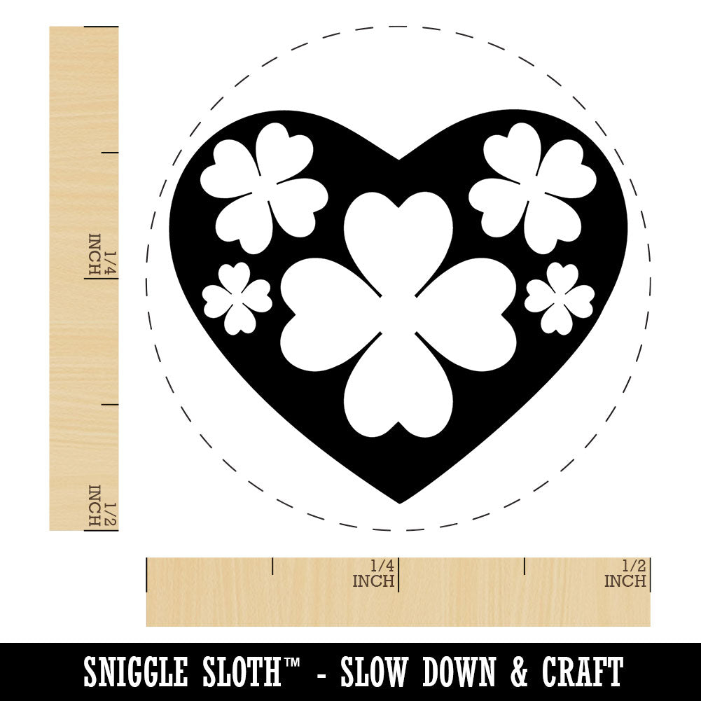 Clover Shamrock Heart Saint Patricks Day Self-Inking Rubber Stamp for Stamping Crafting Planners