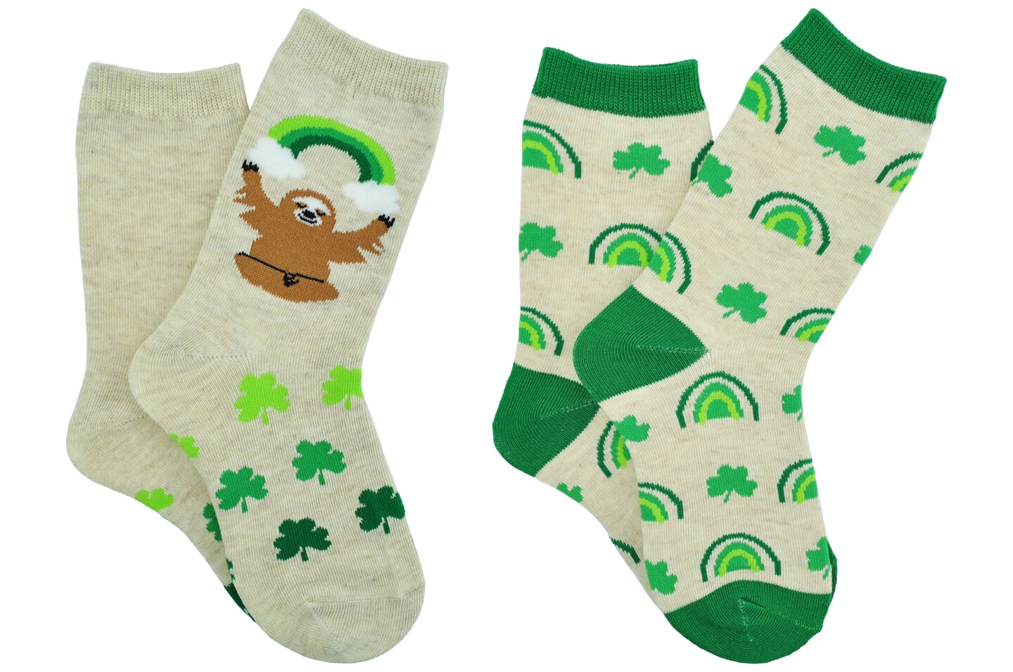 Everything Legwear St. Patrick&#x27;s Day Kids Sloth 2 Pair Crew