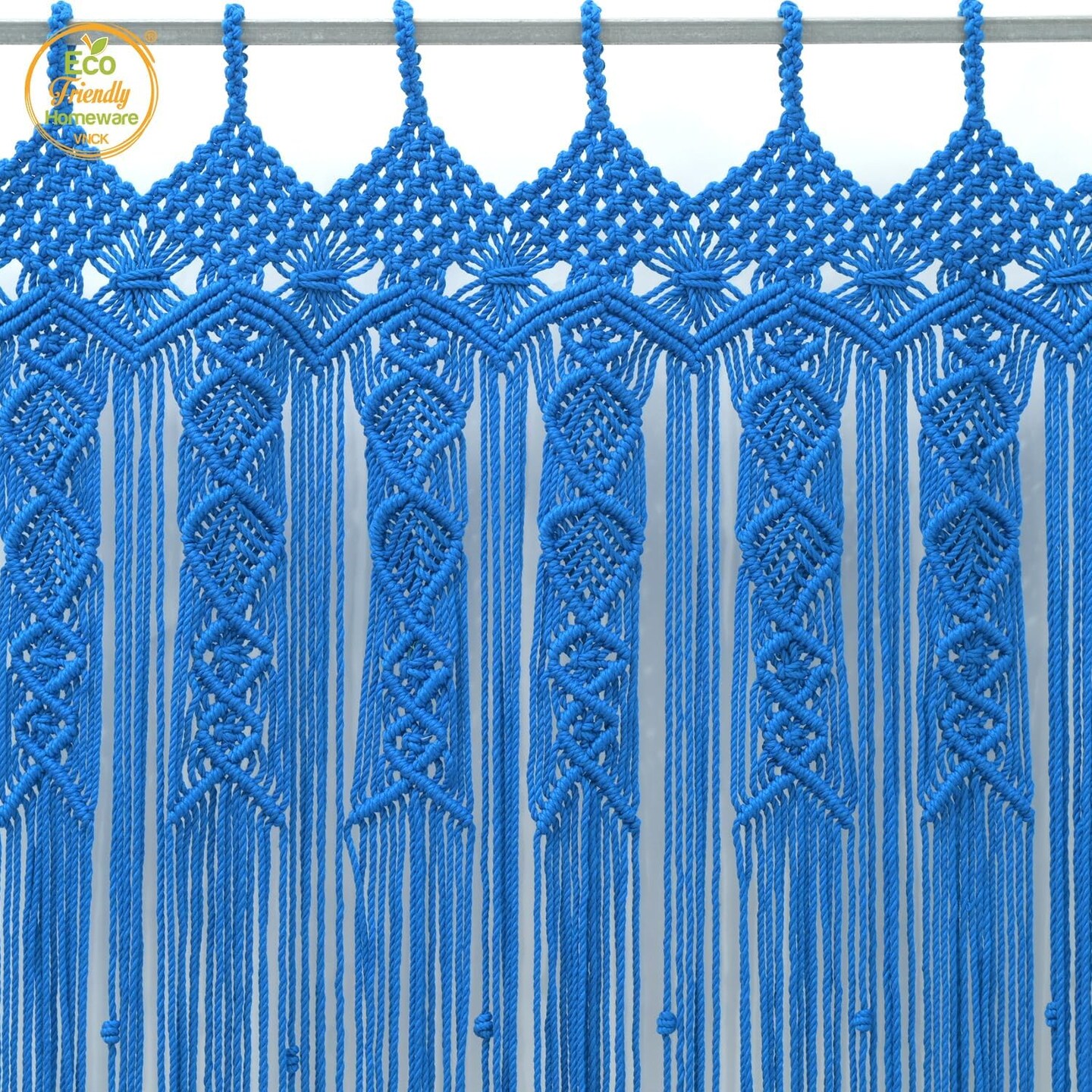 Macrame Curtains Boho, Beaded Curtains For Doorways, Macrame Wall Hanging, Bead Doorway Curtain, Boho Backdrop, Hanging Beads For Doorways, Beaded curtains L77&#x22; X W35&#x22; (Macrame Curtain-Blue)