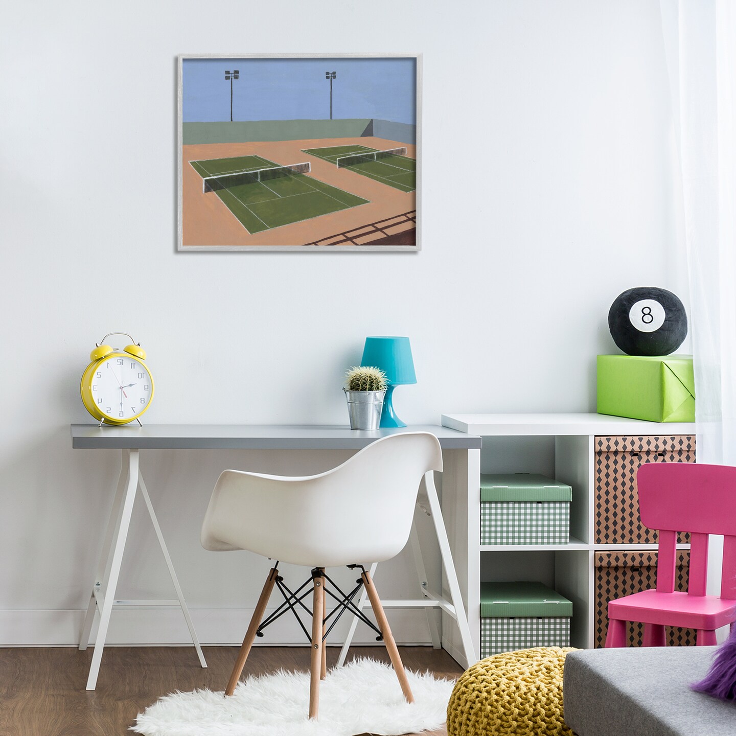 Stupell Industries Tennis Court Landscape Framed Giclee By Michael Willett