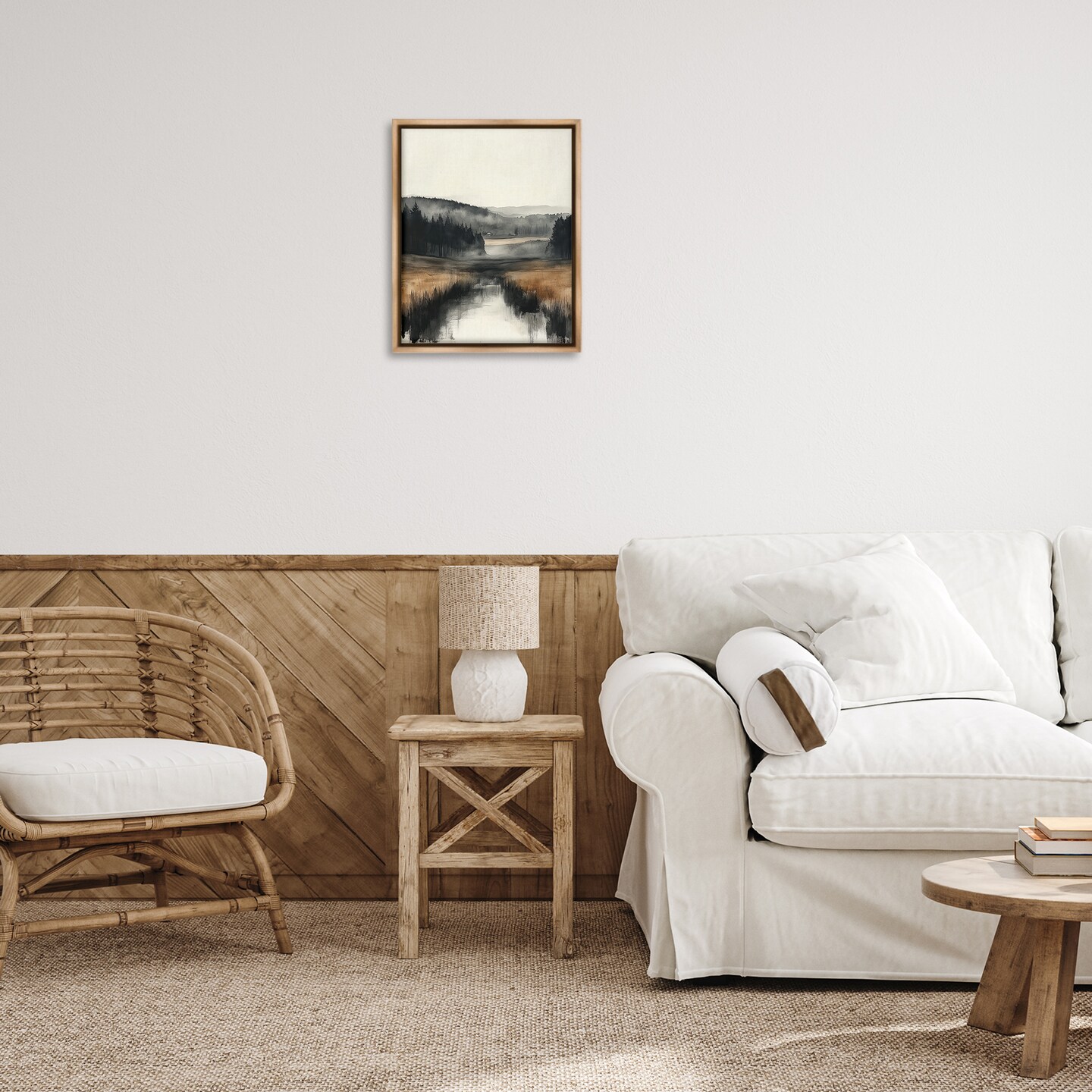 Stupell Industries Sepia Countryside Landscape Floating Frame By Annabelle Hall