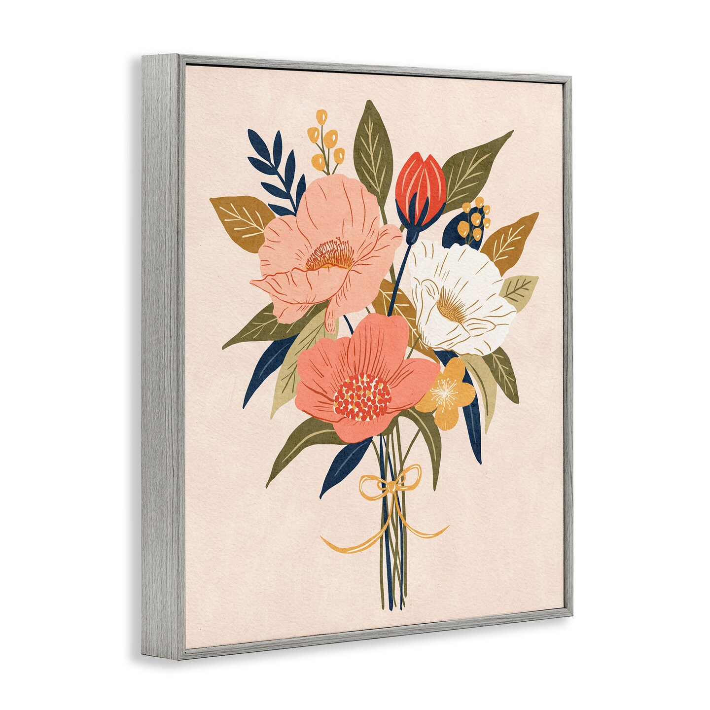 Stupell Industries Peach Floral Bouquet Framed Giclee By Lisa Nohren