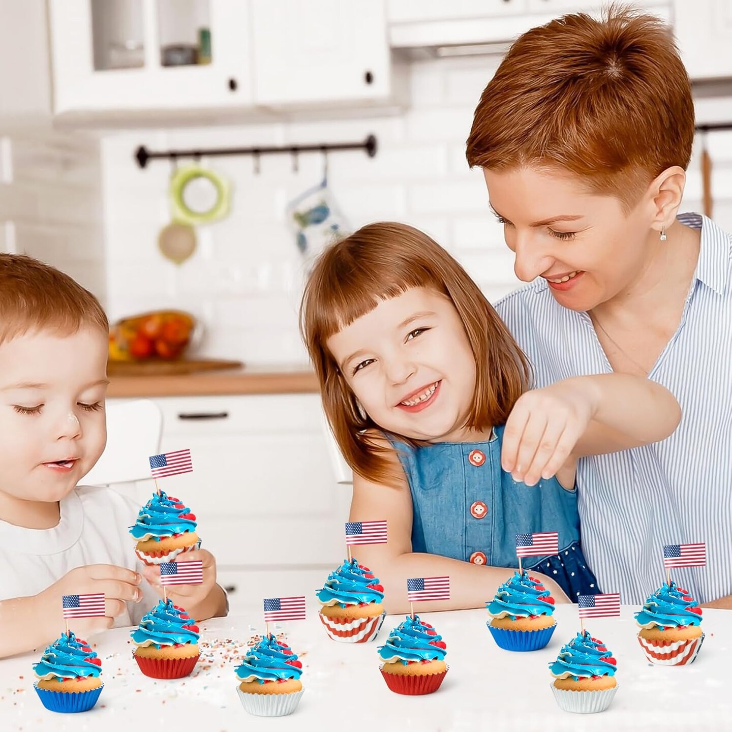 America Mini Cupcake Liners - 600pcs 4th of July(red, blue)