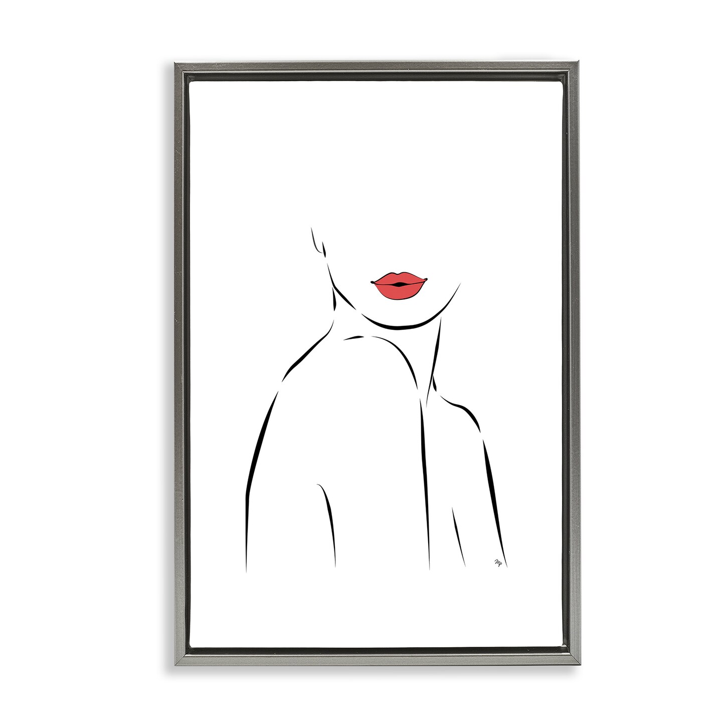 Stupell Industries Feminine Line Torso Drawing Floating Frame By Martina Pavlova