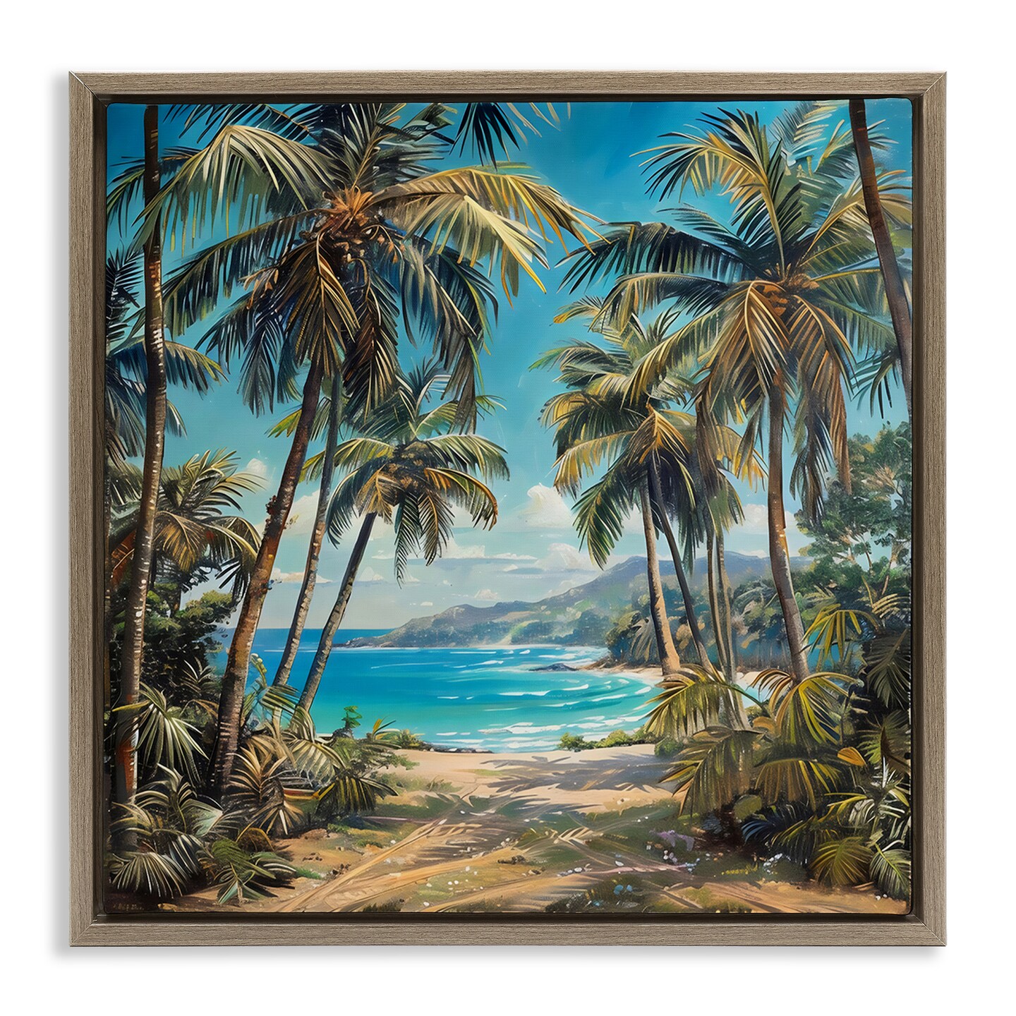 Stupell Industries Between Palms Beach Pathway Floating Frame By LSR ...