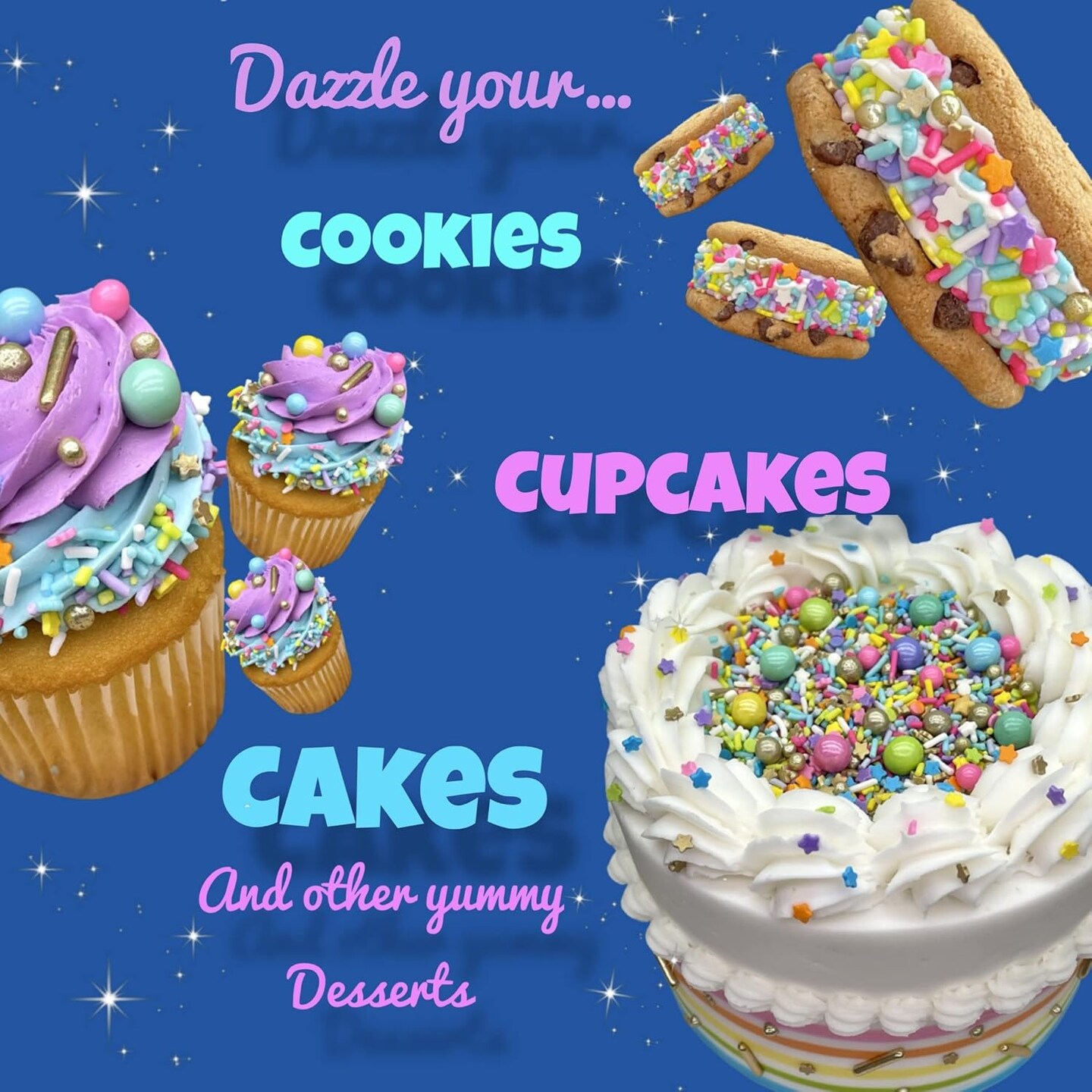 pink sprinkles, valentines, cake sprinkles, gluten free, cookies, chocolate, fondant, princess topping, ice cream, edible, dessert decoration (Rainbow)